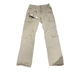Fivestar general beige tan baggy cargo pants with adjustable belt